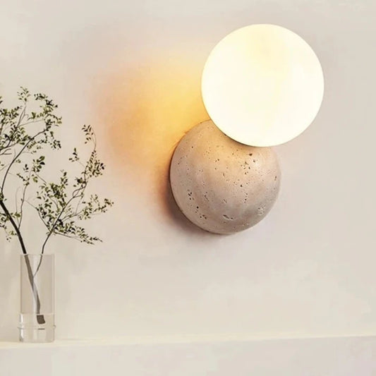 vydko.com - Nordic Cream Cave Stone LED Wall Lamp