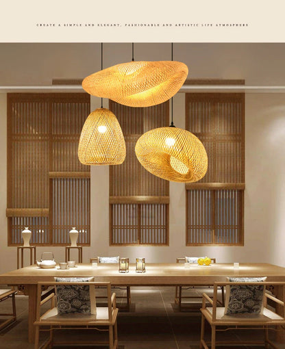 ASEN - Rattan Wicker Handmade Bamboo Pendant Light