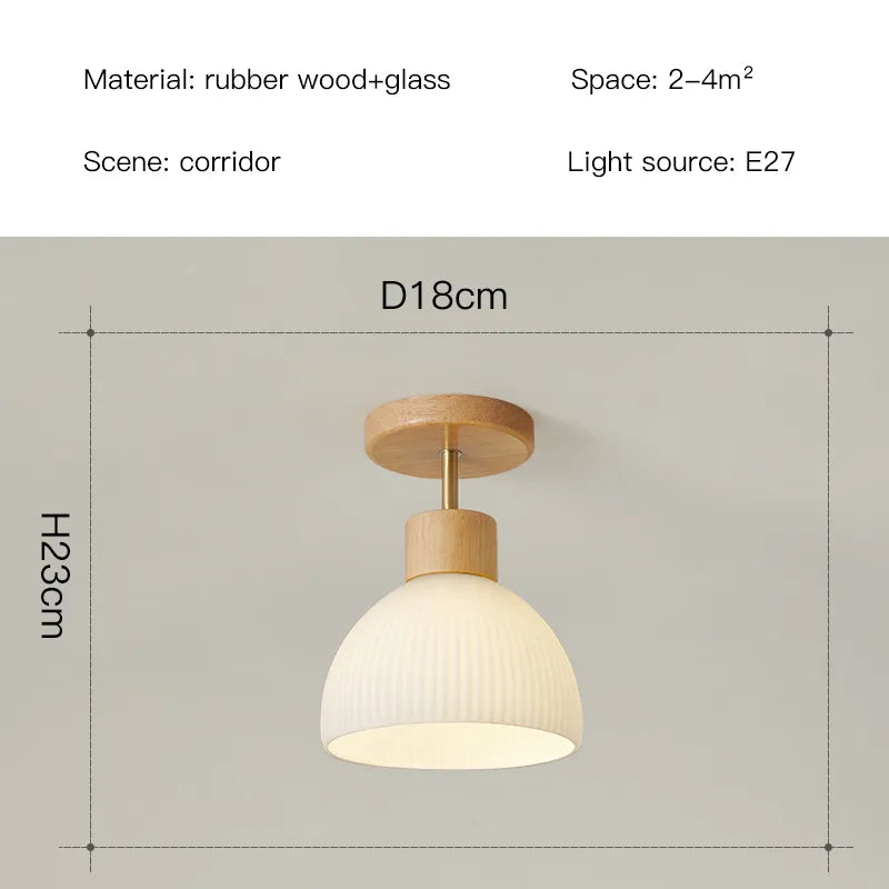 vydko.com - COCO - Wood Glass Nordic Ceiling Lamp