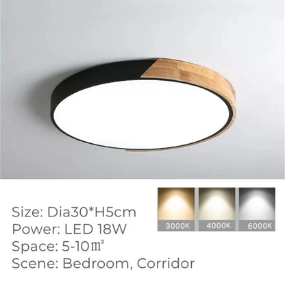 vydko.com - FEOY - Nordic Wood Grain LED Ceiling Lamp