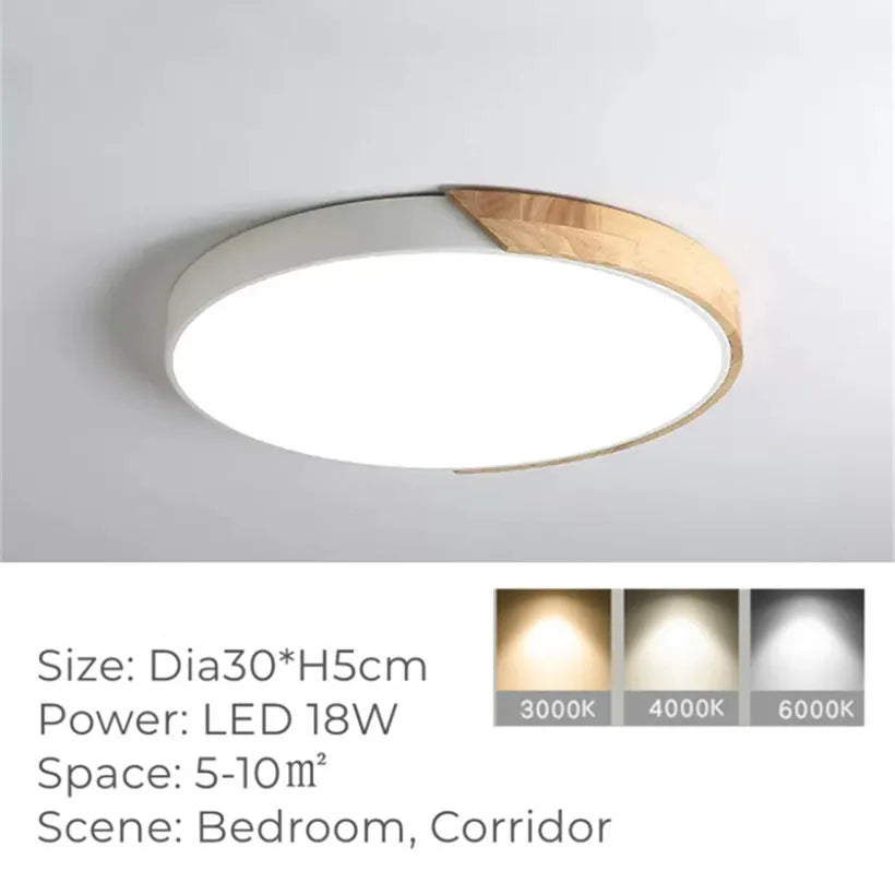 vydko.com - FEOY - Nordic Wood Grain LED Ceiling Lamp