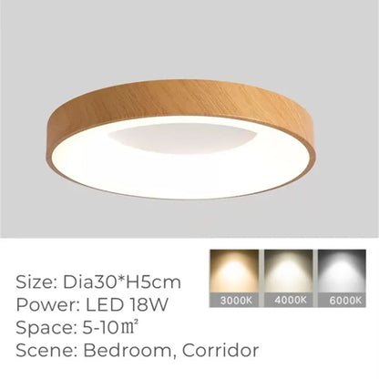 vydko.com - FEOY - Nordic Wood Grain LED Ceiling Lamp