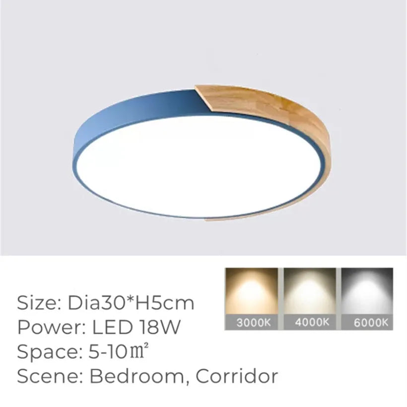 vydko.com - FEOY - Nordic Wood Grain LED Ceiling Lamp