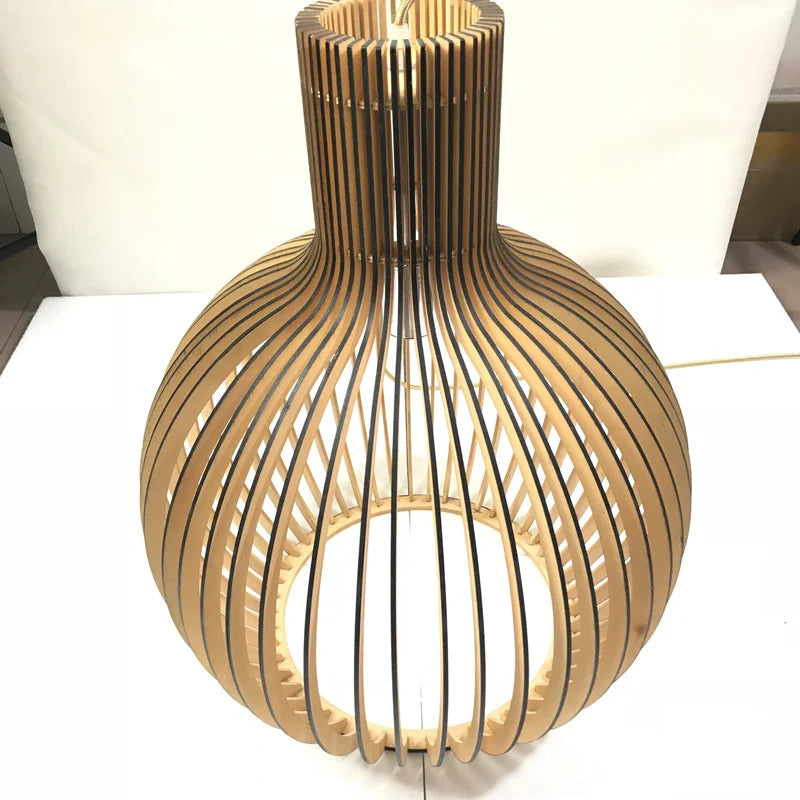 vydko.com - LOCK - Nordic Wood Birdcage Pendant Light