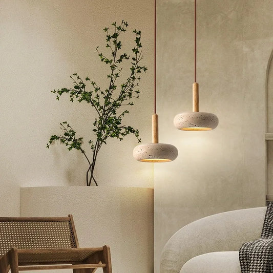 vydko.com - MOLA - Modern Stone Wood LED Pendant Lamp