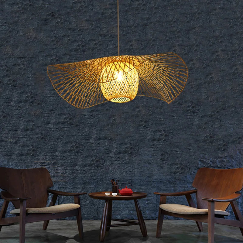 vydko.com - REN - Handwoven Rattan Bamboo Pendant Lamp