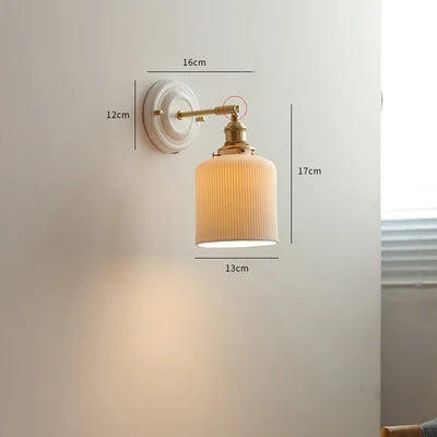 STELLA - White Ceramic Light Copper Wall Light