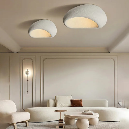 TOU - Minimalist Wabi Sabi Cream LED Ceiling Light Fixture