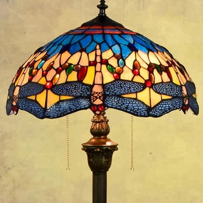 vydko.com - Tiffany Dragonfly Glass Floor Lamp