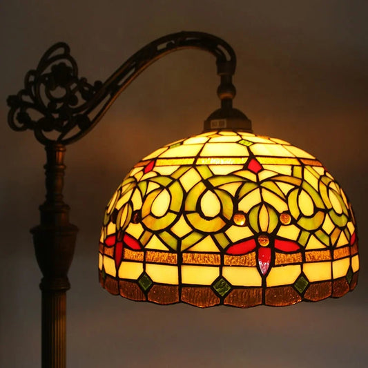vydko.com - Tiffany Style Stained Glass Reading Floor Lamp
