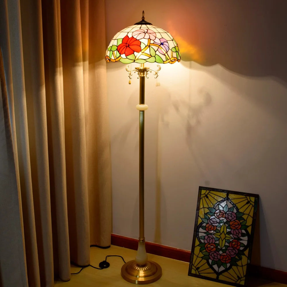 vydko.com - Tiffany Style Pure Copper Reading Floor Lamp