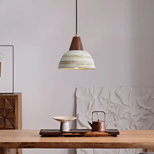 vydko.com - Vintage Wooden Ceramic Pendant Light