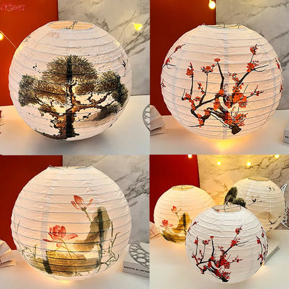 vydko.com - WANG - Oriental Blossom Paper Lantern Chinese-Style Lamp Shade