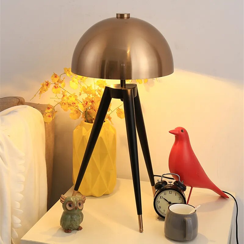 GloCraft  - Vintage  Tripod Mushroom Industrial Floor Lamp