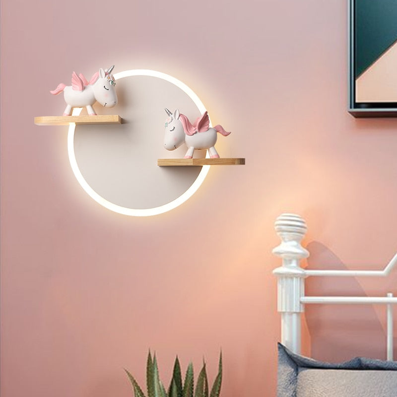 HEROGLO - Unicorn Cartoon Children's Room Wall Lamp