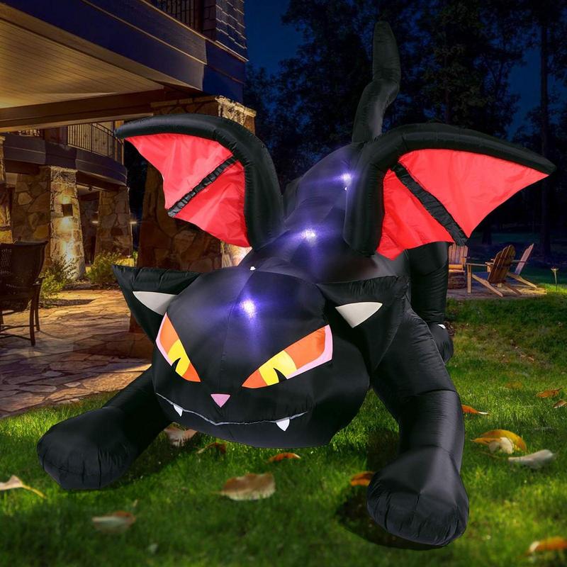 Black Inflatable Dragon Led Halloween Light