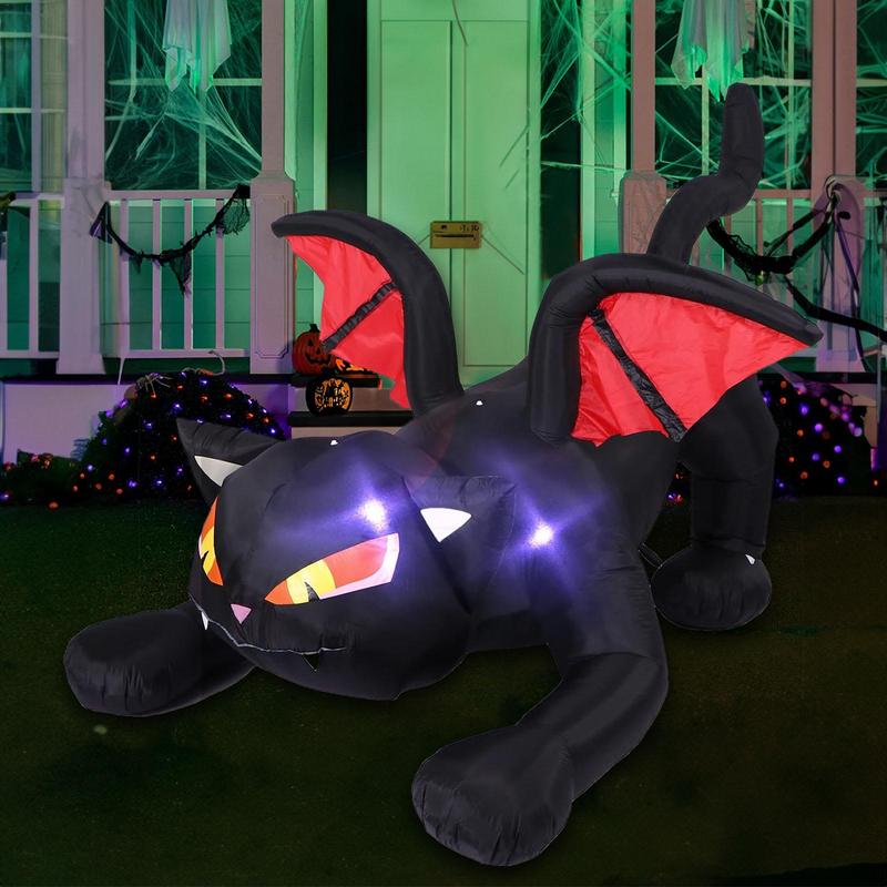 Black Inflatable Dragon Led Halloween Light