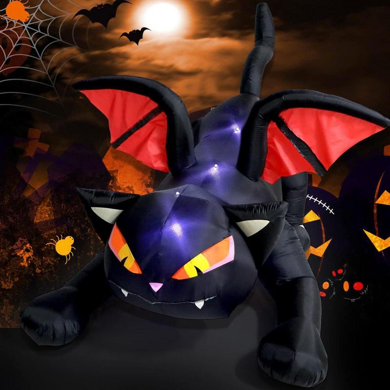 Black Inflatable Dragon Led Halloween Light