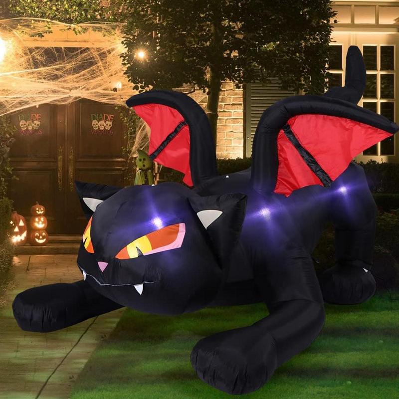 Black Inflatable Dragon Led Halloween Light
